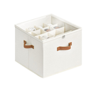 StorageWorks Shoe Organizer for Closet, Fits up to 16 Pairs, Shoe Cubby Storage Containers with Adjustable Dividers and Clear Cover, Beige