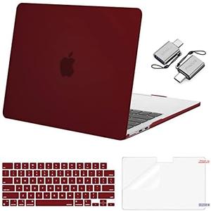 MOSISO Compatible with MacBook Air 13 inch Case M5 2026 M4 2025 M3 M2 2024-2022 A3449 A3240 A3113 A2681, Hard Shell&Keyboard Cover&Screen Film&Type C for MacBook Air 13.6 inch Case, Burgundy