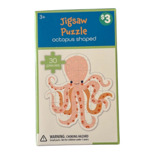 6 Pack Jigsaw Puzzle Octopus shaped 3+, 30 Pieces