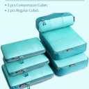 4 x Bagail Ultralight Compression Cubes 7 Set - 3 Packing Cubes, 3 Organizers, and 1 Shoe Bag (Teal)