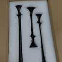 Black Taper Candle Holders Set of 3 Heavy Cast Iron Black Candlestick Holder for Table Centerpiece Modern Decorative Tapered Candle Stand Tall Set for Home Decor Fireplace Wedding Halloween Christmas