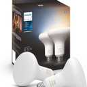 Philips Hue White Ambiance BR30 LED Smart Bulbs (Bluetooth Compatible), Compatible with Alexa, Google Assistant, and Apple HomeKit, 2-Pack