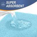 OLANLY Thick Memory Foam Bath Mat Rug 36x24, Extra Soft Absorbent Bathroom Rug, Quick Dry Bath Mats, Non-Slip, Machine Washable Carpet for Bathroom, Tub and Shower, Home Decor Accessories, Sky Blue