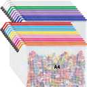 JARLINK A4 Letter Size 24 Pack 10 Colors Zipper Mesh Document Pouch, Mesh Bags for Board Games & Puzzles, Waterproof Document Zipper Pouches for Office School Supplies, Toys, Cosmetics Travel Storage