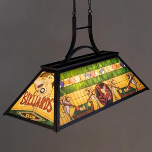TOCHIC Vintage Pool Table Light, 3-Light Rustic Billiards Light Fixtures with Tiffany-Style Shark Shade for Game Room Farmhouse Chandelier Man Cave Club Bar Dining Room Kitchen Island