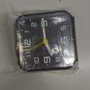 Peakeep 3D Numbers No Tick-Tock Analog Alarm Clock with Classic Beep Sound, Snooze, Manual Light and Battery Powered Small for Travel (Black-3D)