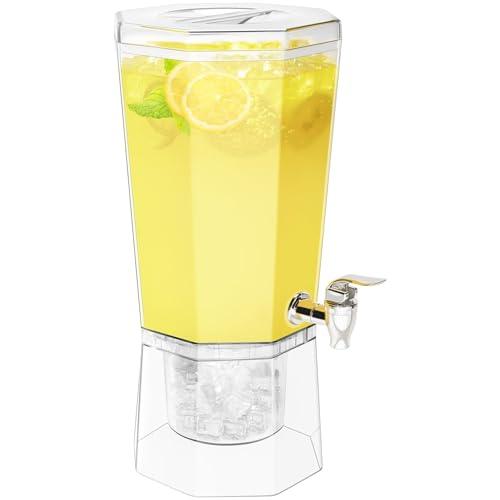 Lifewit 1 Gallon Drink Dispenser for Parties, 4L Plastic Beverage Container with Stand for Juice/Tea/Soda & Lemonade, Clear Water Pitcher with Spigot for Mimosa Bar Hosting 39 x 16 cm/15x6"