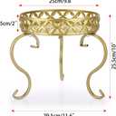 OwnMy Metal Round Plant Stand Indoor Outdoor Flower Pot Holder, Heavy Duty Iron Plant Stand Display Potted Rack for Home, Garden, Patio, Golden Color