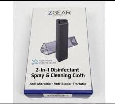 Zgear 2-in-1 Disinfectant Spray and Cleaning Cloth