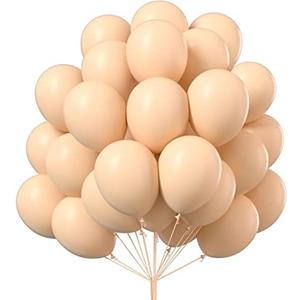 PartyWoo Nude Balloons, 100 pcs 10 Inch Boho Apricot and Beige Balloons for Garland or Arch - Party, Birthday, Baby Shower Decorations, Apricot-F05
