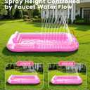 Inflatable Tanning Pool Lounger Float with Sprinkler, 77" x 48" XL Tanning Pool for Adults with Pillow & Cup Holder, 6 in 1 Suntan Tub Sunbathing Bed Pool Floats Adult for Backyard, Beach & Lake