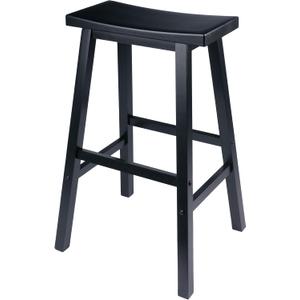 Winsome Satori Saddle Seat Bar Stool, for Kitchen, 29", Black