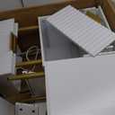 White Nightstand Set of 2, Fluted Night Stand with Charging Station, 13.8" D x 15" W x 23.2" H, 2 Drawers Modern Bedside Table with USB Ports and Outlets, Golden Side Table for Bedroom