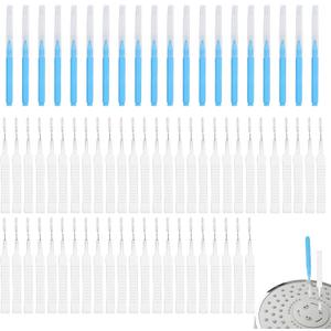 70pcs Shower Head Cleaning Tools, Multi-Size Showerhead Cleaner Picks Anti-Clogging Cleaning Brush 2 Styles Unclogger Accessories for Small Holes Faucets Sink Gaps Nozzles
