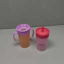 Dr. Brown's Milestones Straw to 360 Convertible Toddler Training Cup Set with Interchangeable Silicone Straw and 360 Degree Cup Lids, Pink Coral, 10 oz/300 mL, BPA-Free, 9m+, 2-Pack
