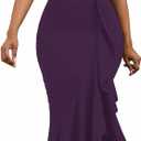 2025 Women's Sexy Elegant Formal Dress Sleeveless Wedding Guest Bride Dresses (Medium, Purple)
