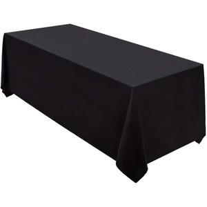 Surmente Black Tablecloth 90 x 132-inch Rectangular Polyester Table Cloth for Weddings, Banquets, or Restaurants