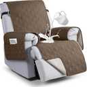 VANSOFY 100% Waterproof Recliner Chair Covers, Recliner Cover Non-Slip Dog Chair Cover Furniture Protector Washable Slipcover with Pocket, Elastic Straps for Pets, Dogs(Brown, 23.6")