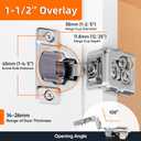 DecoBasics 30 Pack 1-1/2" Overlay Soft Close Cabinet Hinges for Kitchen Cabinets -Satin Nickel Self Closing Kitchen Cabinet Hinges Concealed with Built-in Soft Close Hinges Damper -3 Way Adjustability