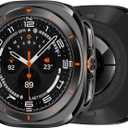 Suitisbest Metal Case for Samsung Galaxy Watch Ultra 47mm Case, Stainless Steel Protective Rugged Bumper Thin Frame with Ceramic-Like Back Cover for Galaxy Watch Ultra 47mm for Men Women (Titanium Black-Orange Scale)