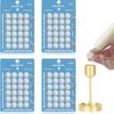 Taper Candle Sticky Dots - White Wax Candle Adhesive Dots for Secure Candle Placement - Easy Clean and Traceless Adhesive for DIY Projects - Pack of 96