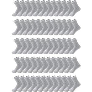 Tarpop 100 Pairs Bulk Mens Socks Moisture Wicking Casual Sports Ankle Socks for Homeless Unisex Adult Men Women (Light Gray)