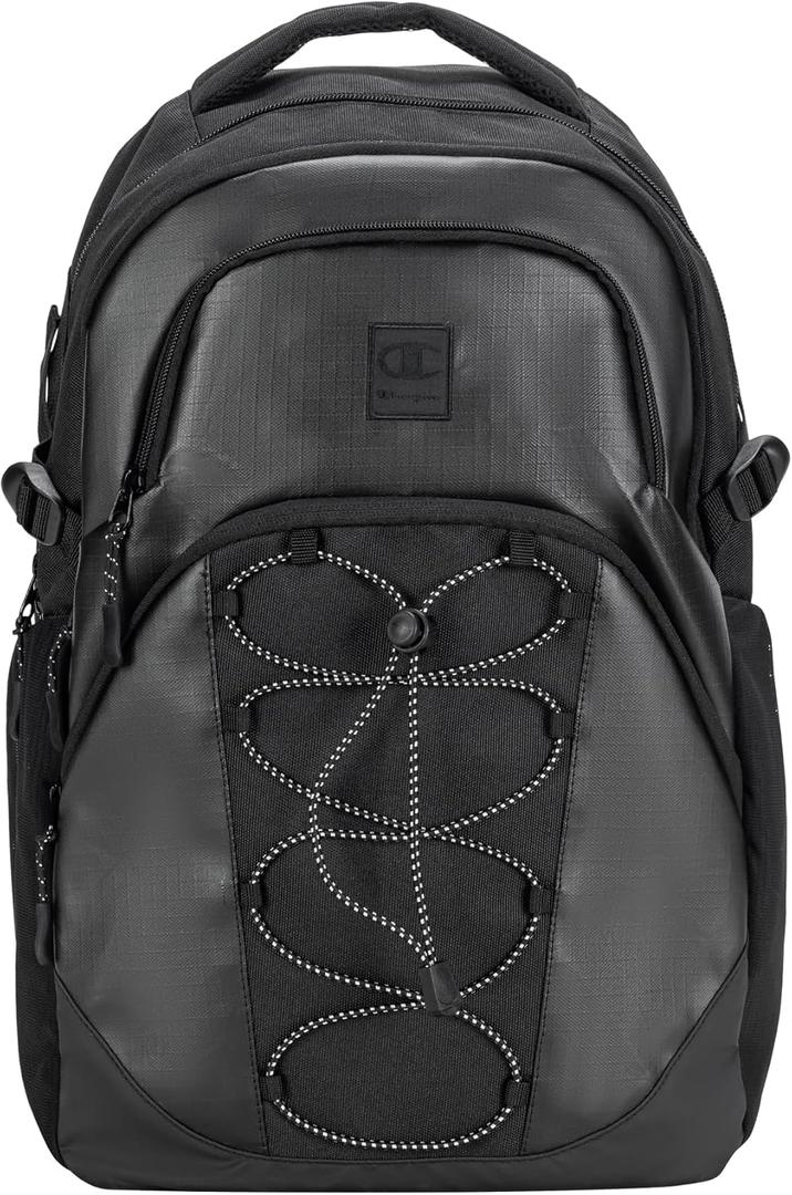 Champion Summit Backpack with Padded Straps, Sternum Strap, Waist Strap, Laptop Compartment for Travel, Outdoor, Commute, Black, One Size