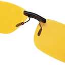 2 x Night Driving Glasses Clip On Night Vision Glasses, Anti Glare HD Polarized Yellow Lens Compact Fit Non-Flip Up