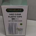 FOCUSLINE 100 Pack 14 oz Clear Plastic Cups, Disposable Cups Large Reusable Plastic Tumblers, Heavy-duty Clear Cups 14 Ounce for Wedding Party, Thanksgiving, Halloween, Christmas