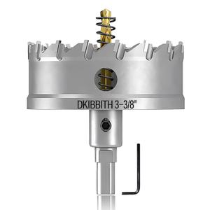 TCT Hole Saw Set, 3-3/8"(85mm) Heavy Duty Tungsten Carbide Tipped Hole Cutters for Stainless Steel Mild Steel Copper Iron Brass Plastic and More, with Titanium-Plated Pilot Drill Bits.