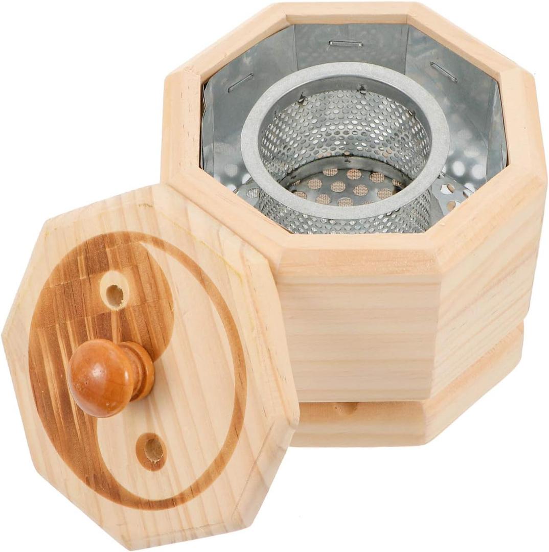 Moxibustion Box Household Navel Belly Waist Warm Herb Wormwood Box Meridian Pain Relief Moxa Burner Moxa Heat Pack,moxibustion Sticks for Women Men