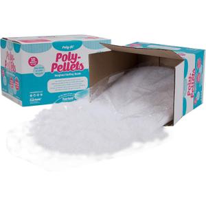 Fairfield Poly-Fil Poly-Pellets, Premium Polyester Weighted Stuffing Beads, Stuffing for Stuffed Animals, Toys, Bean Bags, Weighted Blankets, and More, 10-Pound Box, White, 10 lb