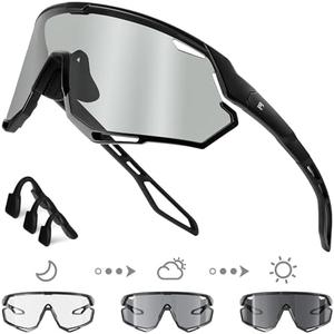 BIRCEN Photochromic Cycling Glasses: Mountain Bike Sports Sunglasses for Men Women Running Riding MTB Baseball