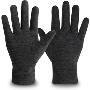 Merino Protect 100% Merino Wool Gloves For Kids Men Women Touch screen Thermal Glove Liners Ski Cold Weather