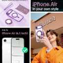 Meifigno Designed for iPhone Air Case with Ring Stand (6.5"), [Built-in Mirror] [Compatible with MagSafe] [Glitter Card & Wrist Strap] Removable Phone Stand +Designed for iPhone 17 Air Case, Purple