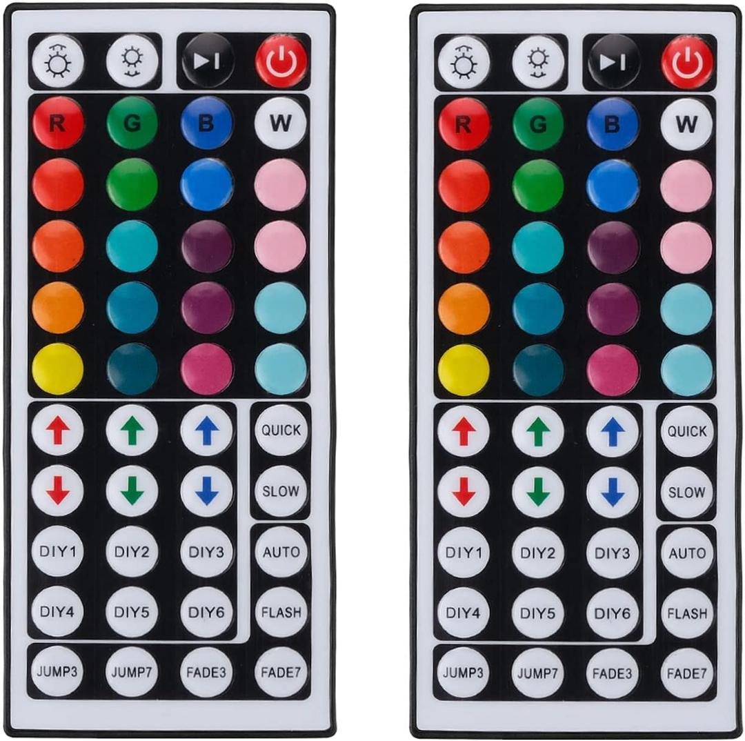 2 Pack 44 Keys RGB LED Light Strip Remote Controller,Wireless Dimmer IR Remote Control LED Light Remote Replacement for SMD 5050 2835 3528 LED Strip Lights