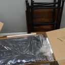 Furnulem Night Stand, Tall Nightstand with 4-Tier Shelves and 3 Fabric Drawers, LED Bed Side Tables with Charging Station, Bedside Table for Bedroom, Hallway, Office, Rustic Brown