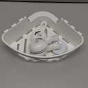 LEVERLOC Corner Shower Caddy Suction Cup, Shower Caddy Basket Powerful Suction Bathroom, Waterproof & Rustproof Organizer for Bathroom Storage, No-Drilling Removable (White)