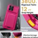 SSLOTSCASE for iPhone 17 Pro Max Case with 2X Screen Protector, [9H Hardness] Military Grade Shatterproof, Card Holder & Kickstand & Slide Lens Cover, Heavy Duty Phone Case for iPhone 17 Pro Max, Pink