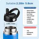 Straw Lid for Hydroflask 12 16 18 20 32 40 64 oz,Replacement Lids with Straw for Hydro Flask Wide Mouth Straw Top Water Bottle,Flex Straw Cap Accessories Fits Thermoflask&Iron Flask (Black 2 pack)