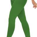 Citystl Opaque Black Tights for Women, 80D Solid Color Soft Tights, Control Top Microfiber Pantyhose for women (Small-Medium, Clover Green)