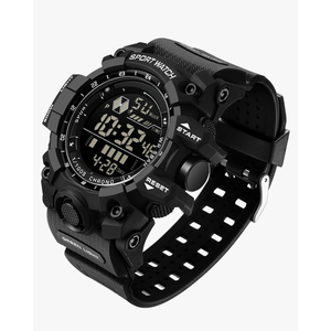 FANMIS Mens Military Multifunction Digital LED Watch Electronic Waterproof Alarm Quartz Sports Watch (U Black)