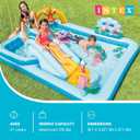 Intex 96" x 78" x 28" Inflatable Jungle Adventure Play Center Spray Kiddie Pool - Backyard Kids Water Slide, Outdoor Blow-Up Splash Pad for Toddlers