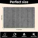 Vinyl Placemats Set of 6-1217.7 Inch Waterproof & Heattable Placemats, Fall Faux Leather Wipeable Outdoor Table Mat for Dining, Kitchen, Indoor Outdoor Use (Grey, Wood Grain) (Gray)