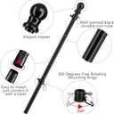 Barcetine American Flag Poles for Outside House - 5ft Tangle Free Flag Pole for House with Holder Bracket,Residential Flagpole Kit for Outdoor Porch Garage - Black