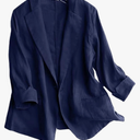 IDEALSANXUN Linen Blazer Women 3/4 Sleeve Lightweight Spring Summer Blazer Jackets L
