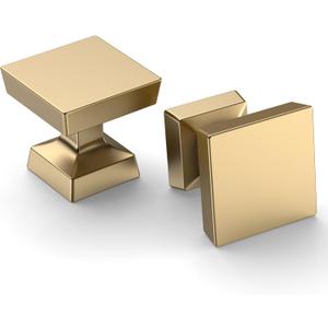 Amerdeco 10 Pack Champagne Bronze Cabinet Knobs 1.2 Inch(30mm) Single Hole Cabinet Handles Drawer Knobs and Pulls for Bathroom Cabinets ZH0008