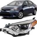 Silscvtt Headlight Front Head Lamp Replacement for Toyota Corolla 2014 2015 2016 Projector Headlight Left Side (Driver Side)