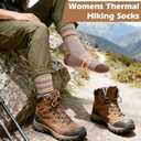 5 Pairs Womens Merino Wool Hiking Socks Winter Warm Crew Moisture Wicking Thick Cushioned Striped Boot Socks, Multicolor