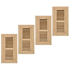 4Pcs White Oak Hardwood Flush Mount Floor Register, 4X10 Inch, with Damper, High Output Air Flow, Unfinished
